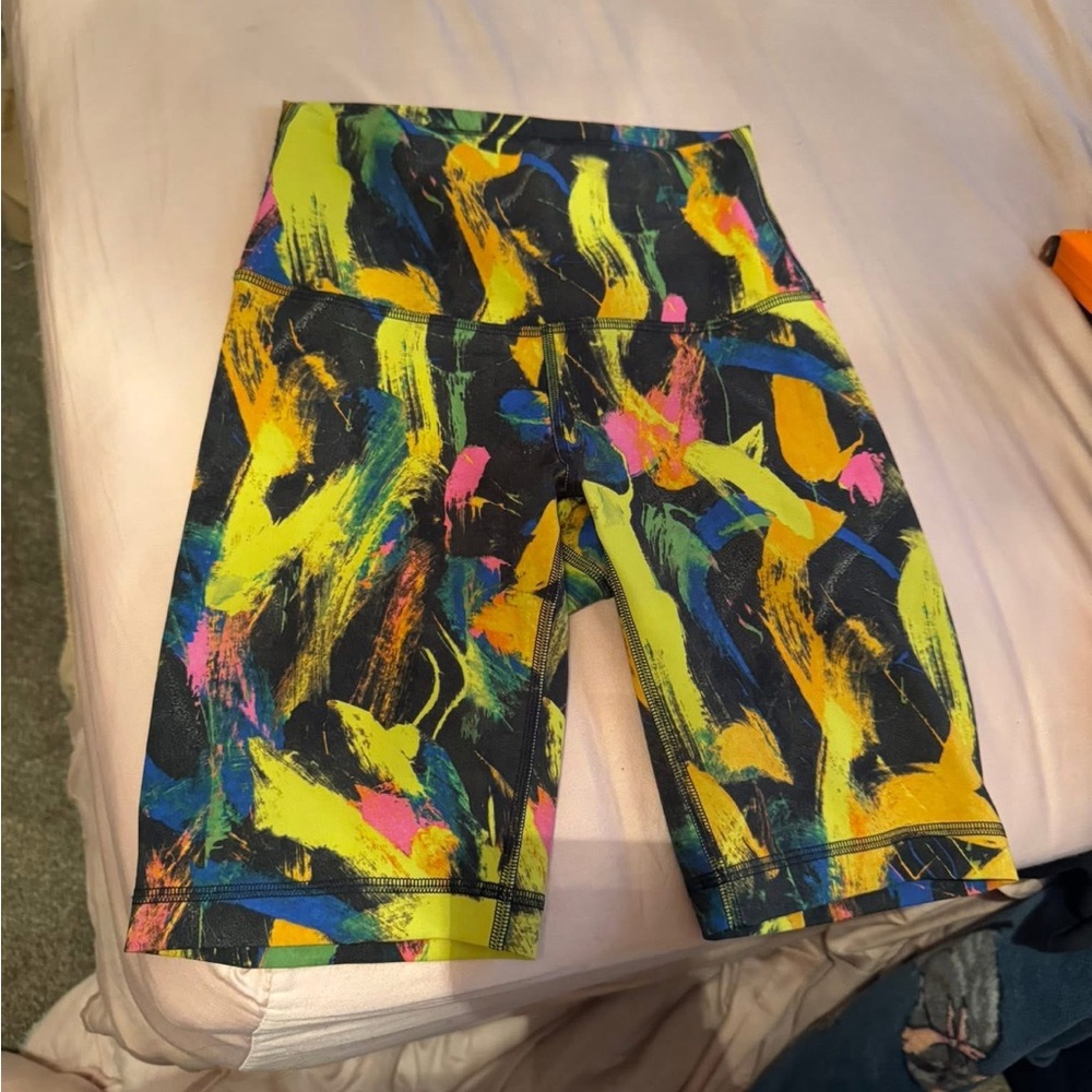 Lululemon Athletica Multicolor Abstract Bike Shorts